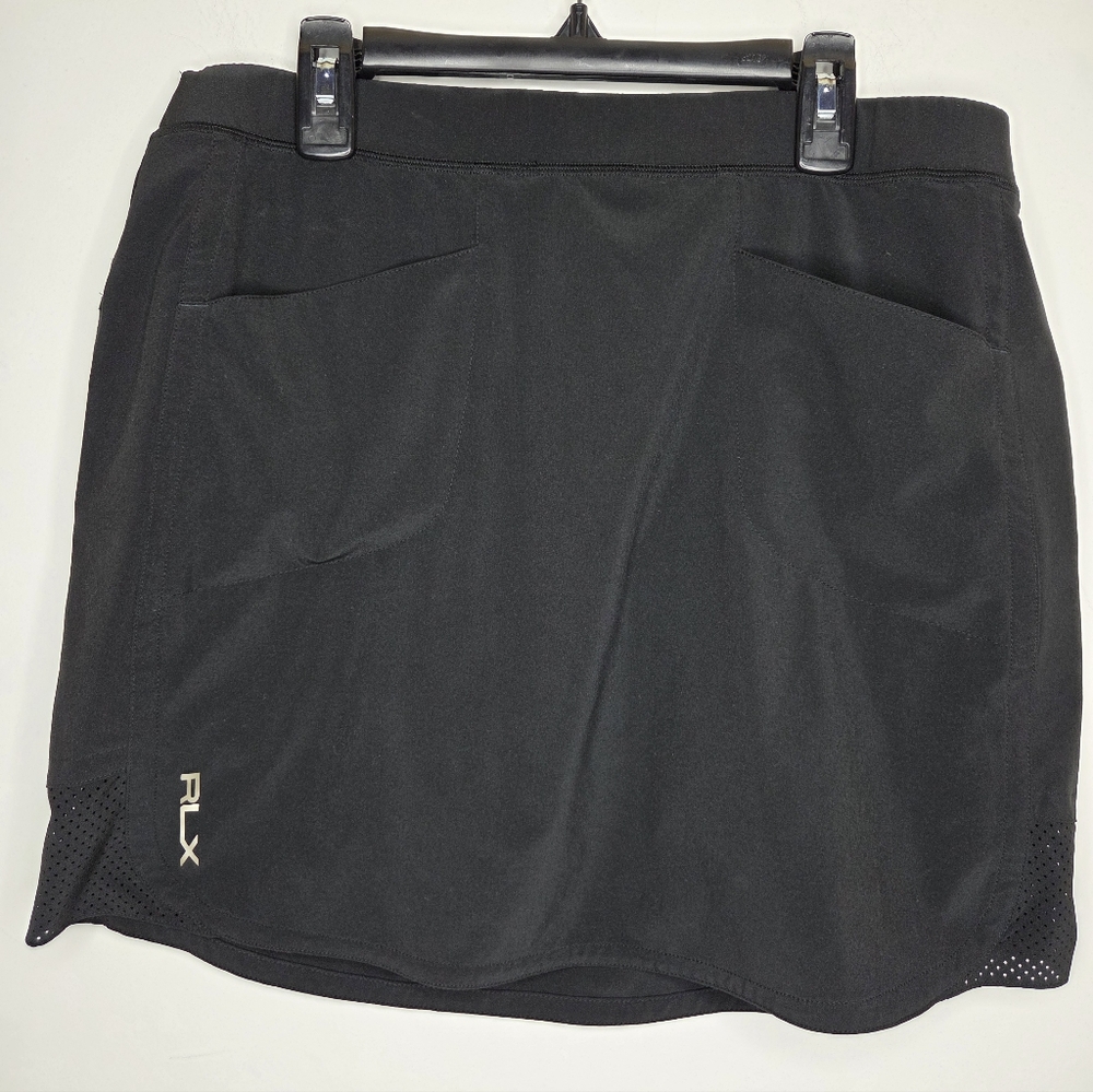 RLX Rlph Lauren Size M Black Athletic Skort (Skirt w/built-in Shorts)